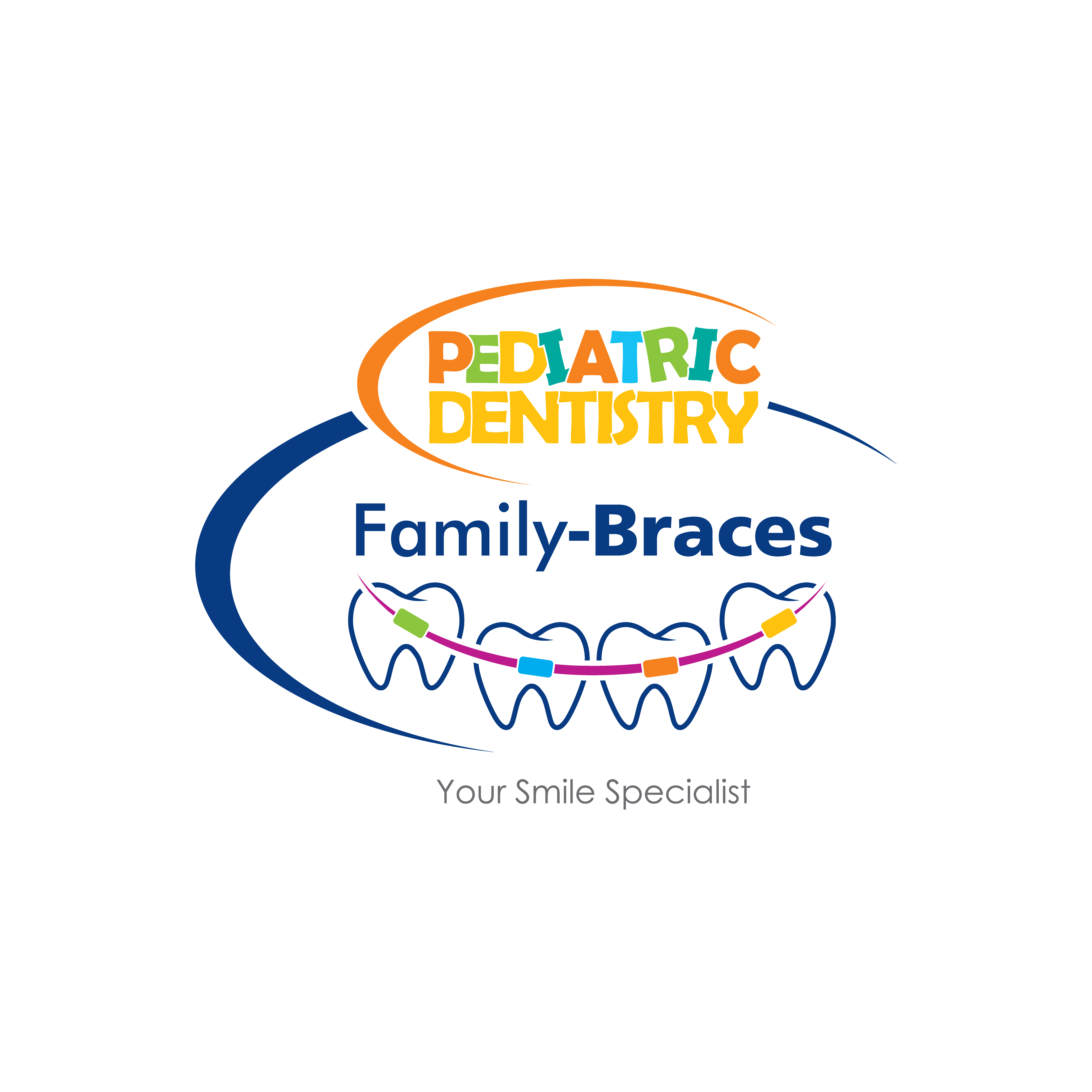 Combo modern logo pediatric dental and family braces