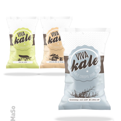 Design Crisp Packets for Viva Kale..A chic, urban, trendy, fun new brand