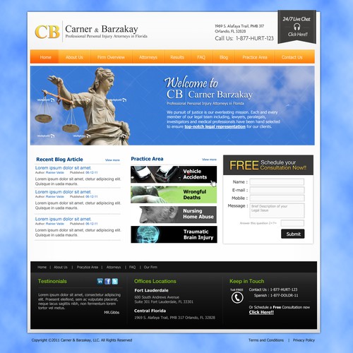 Cool, Clean, Current and Professional Web Design Needed for Florida Law Firm