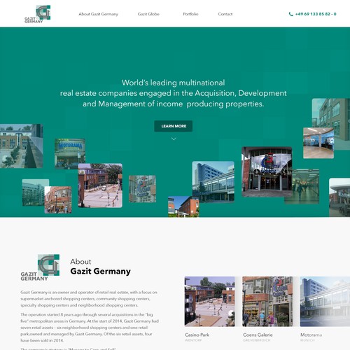 Landing Page Design Concept for Gazit Germany