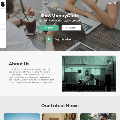 Web page concept for SlowMoneyClub
