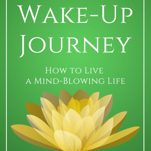 Create a minimal book cover design for The Wake-Up Journey