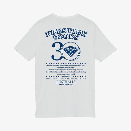 Prestige Foods 30th Anniversary T shirt