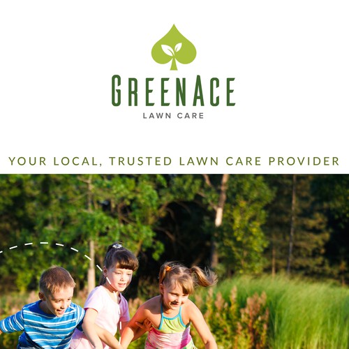 GreenAce Lawn Care Graphic Campaign- Main Piece (Brochure - front 