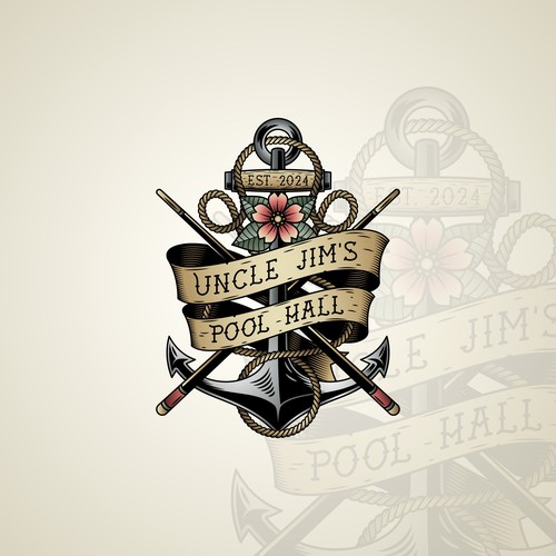 Nautical Logo Badge Concept for Pool Hall