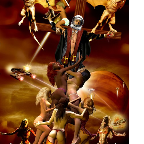 Sexy cover for cult sci-fi romance novel