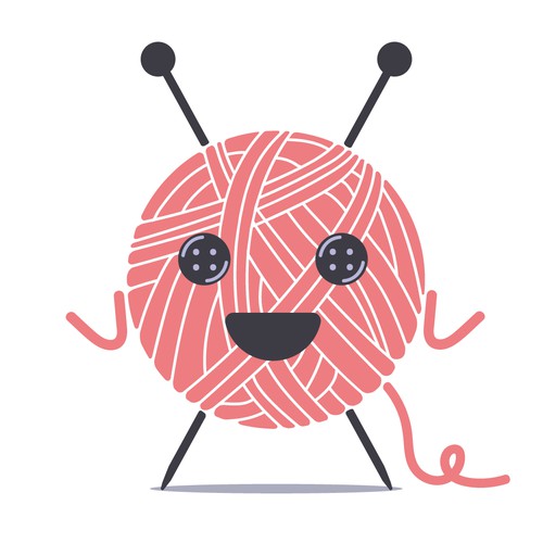 Brand mascot character for "KnittinGladys"