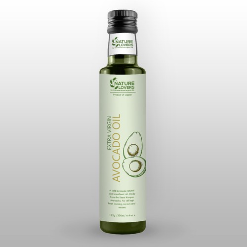 Avocado Oil Bottle label design