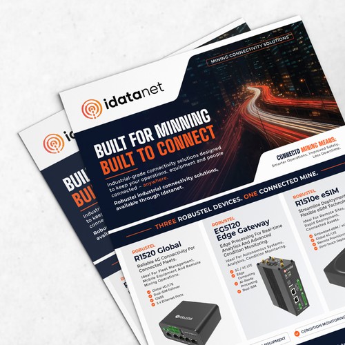 Mining Industry Flyer Design | Industrial IoT & Connectivity Technology Marketing