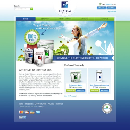 New website design wanted for Kratom USA