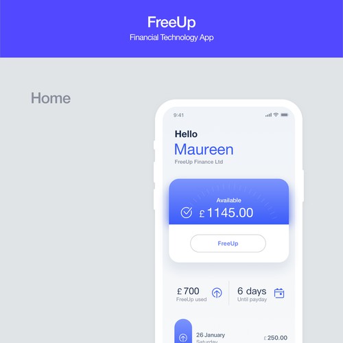 FreeUp app design