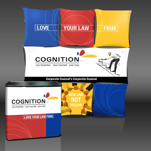 Create an eye popping trade show booth for our innovative law firm