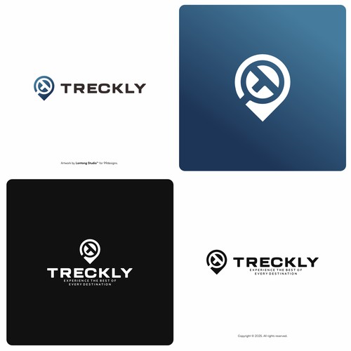 Modern tech-style logo for a travel and booking platform