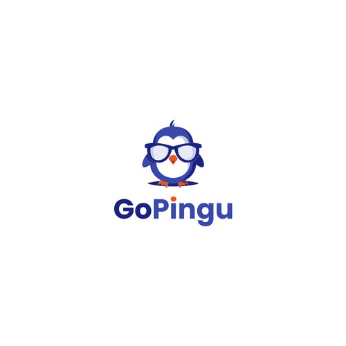 pinguin playful logo concept