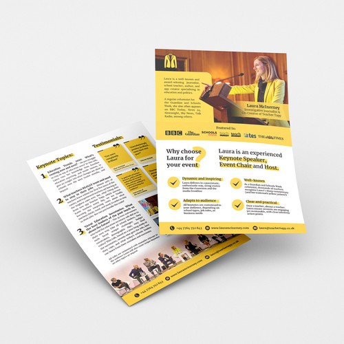 Leaflet for speaking business