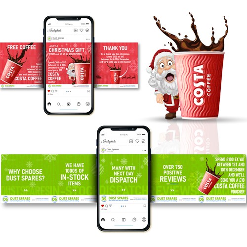 LinkedIn/Instagram Christmas carousel ad design