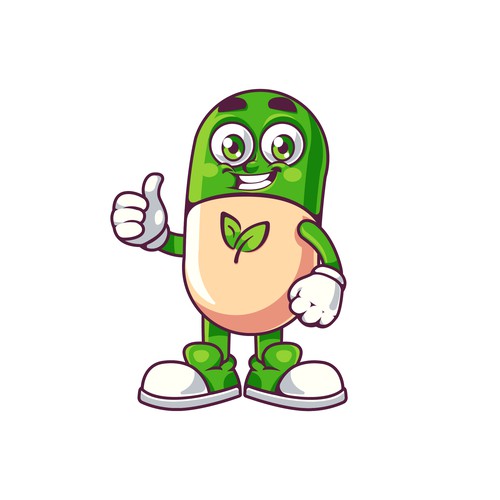 Capsule Mascot for herbal supplement company