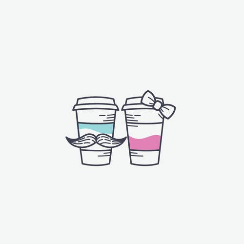 mr & mrs coffe logo concept
