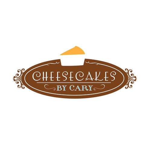 Elegant Cheesecake Logo Design (in Brown)