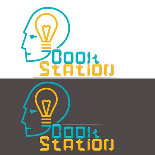 Create a space opera-esque logo for Book Station
