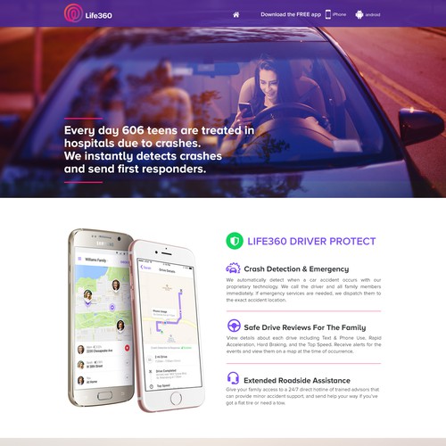 Landing page for Life360