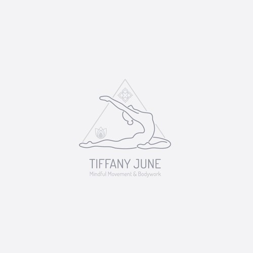 Elegant and light logo concept for Tiffany June Yoga Studio