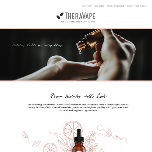 Web page design for CBD Oil