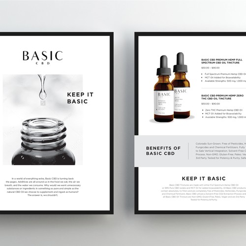 Modern, Clean & Luxury Flyer for Basic CBD Oil