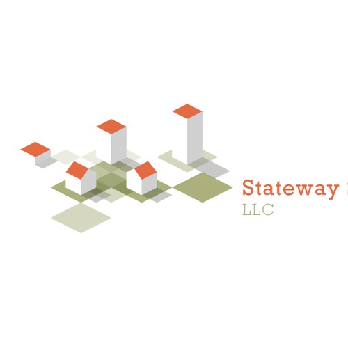 Create a MINIMALIST brand identity for a real estate company - logo, card, letterhead, & envelope