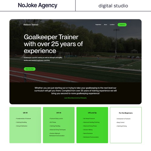 Goalkeeper Trainer Squarespace Website by NoJoke.Agency