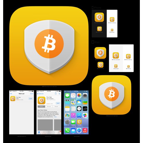 Create Mobile App Icon for Coinbolt Bitcoin Security Software
