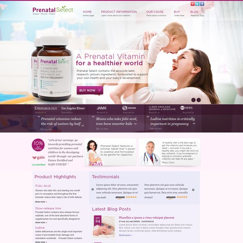 New website design wanted for Prenatal Select