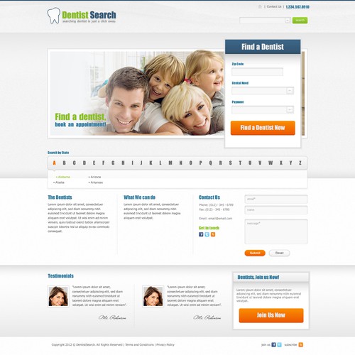 Help Dentist Search Landing Page with a new website design