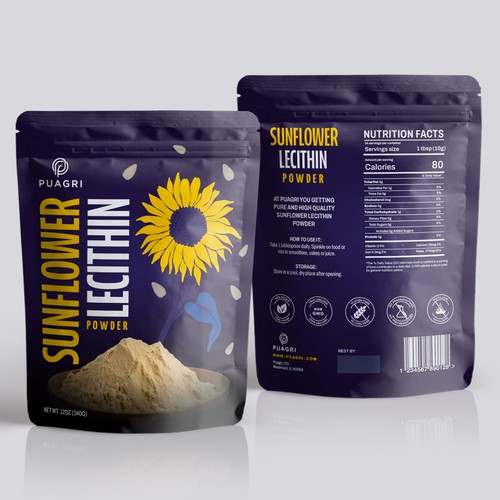 Sunflower lecithin powder pouch design