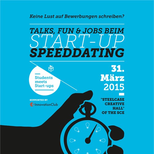 Create Poster for "Start-up Speeddating" student/start up job fair in Munich / Plakat-Design für Start-up Speeddating 