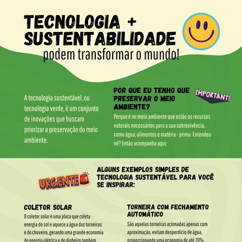 Cartaz sobre Sustentabilidade + Tecnologia 