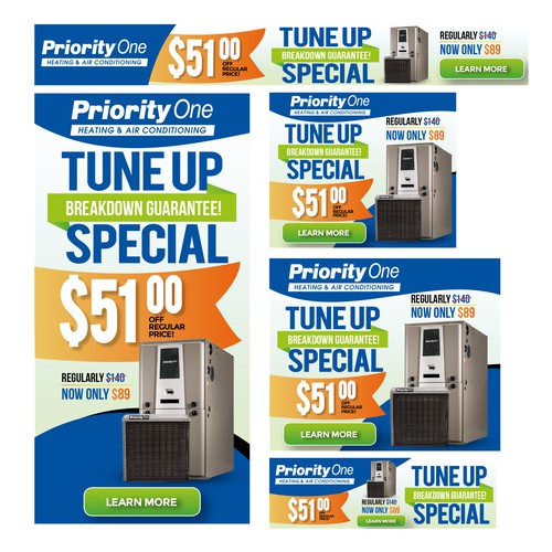 Banner ad set for HVAC Company ($51.00 off regular)