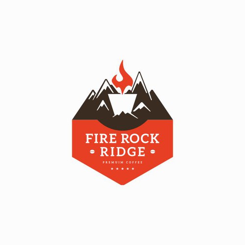 Create a picturesque coffee logo for FireRock Ridge