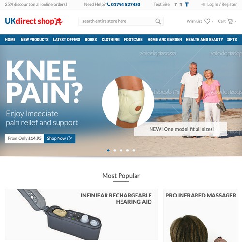 Light themed website for 60+ market