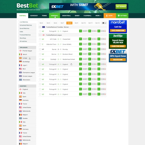 Sports Live Scores - Website