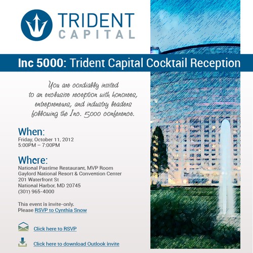 New card or invitation wanted for Trident Capital