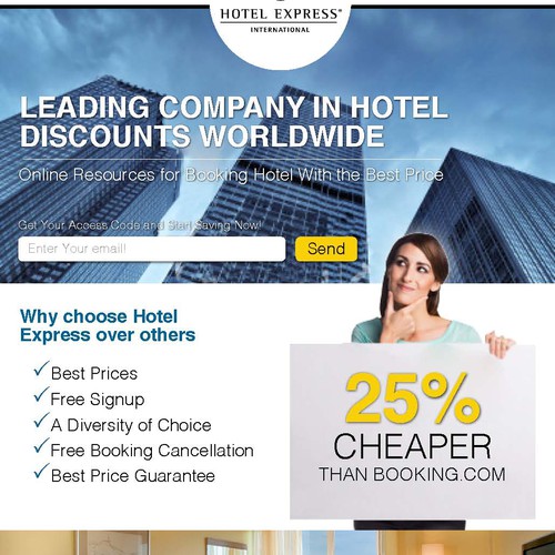 Landing page for Hotel Express