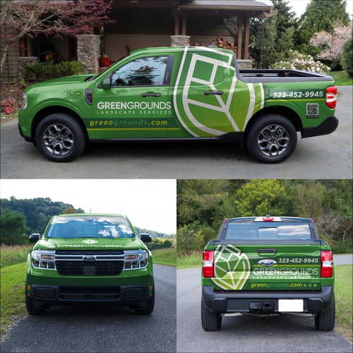 eye catching truck wrap for GREEN GROUND LANDSCAPE SERVICES