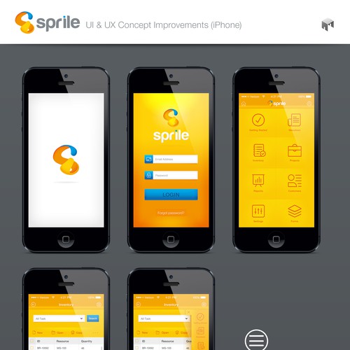 Mobile application UI design