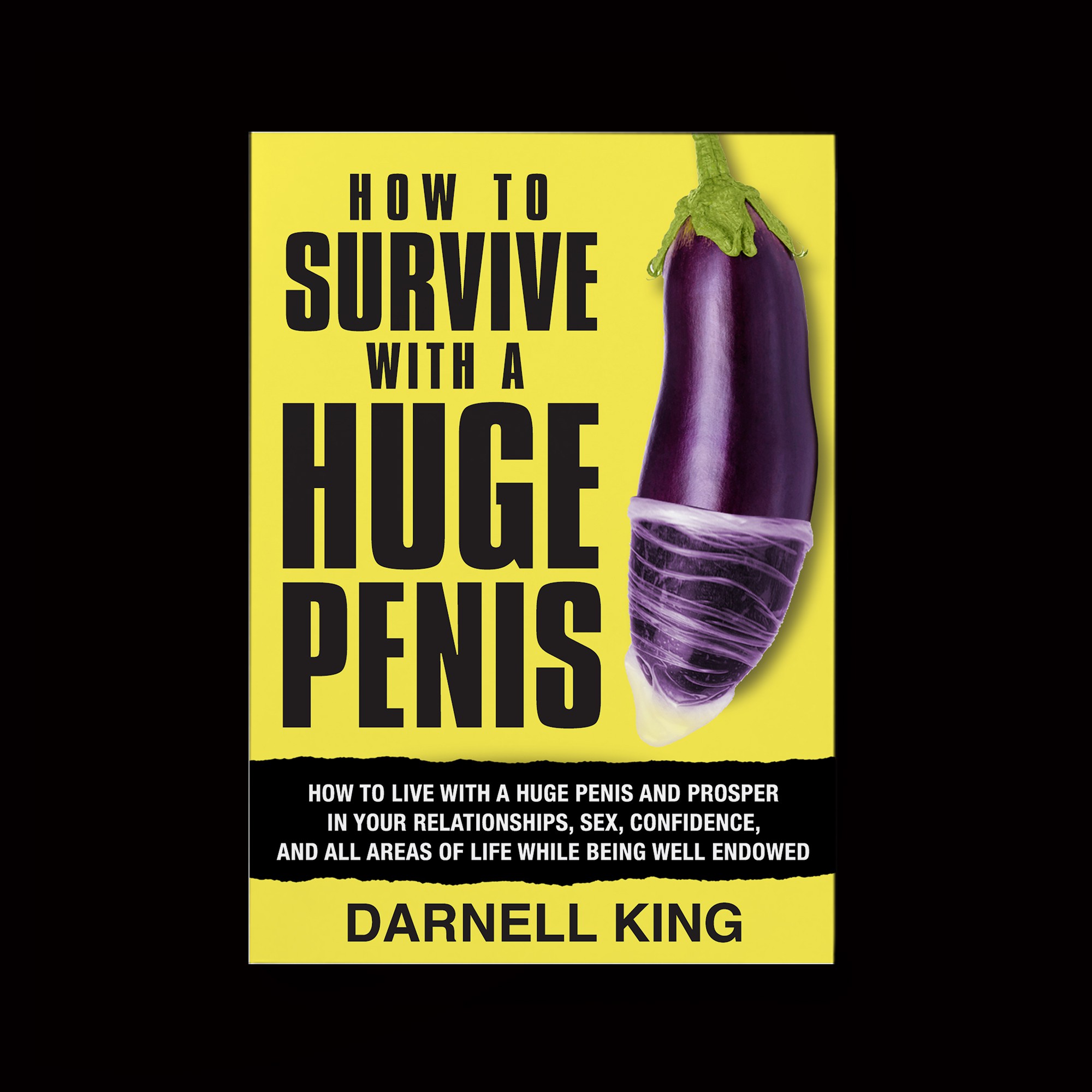 Cover design for a Male Adult Humorous Self Help Book with an eggplant image needed