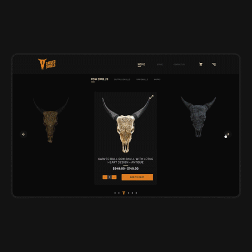 Carved Skulls webdesign