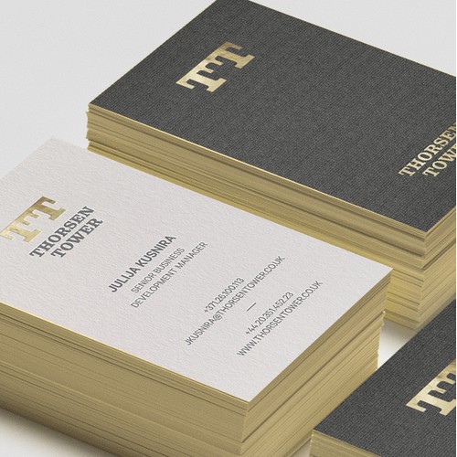 Business cards + golden foil