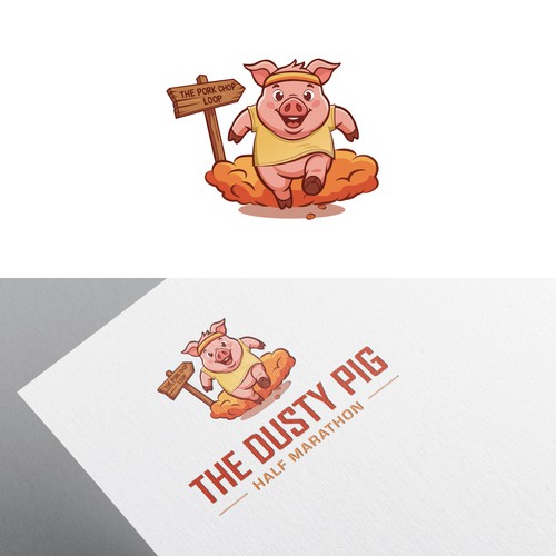Concept logo for The Dusty Pig Half Marathon