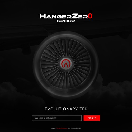 Bold landing page design for innovative company in aviation industry