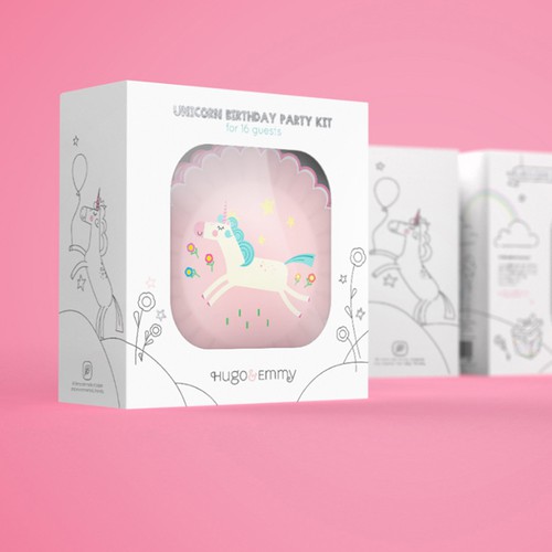 Packaging for Unicorn Party Paper ware